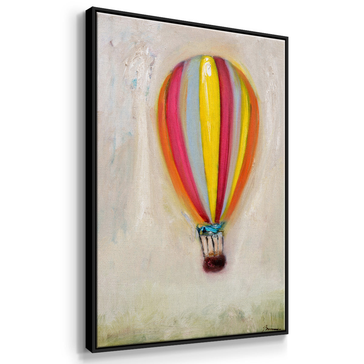 Lucky Hot Air Balloon - Floater Framed Canvas Print