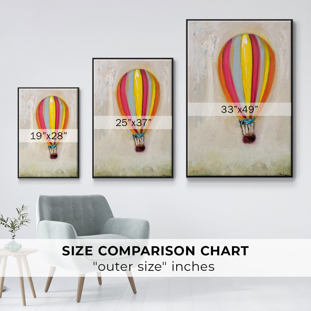 Lucky Hot Air Balloon - Floater Framed Canvas Print