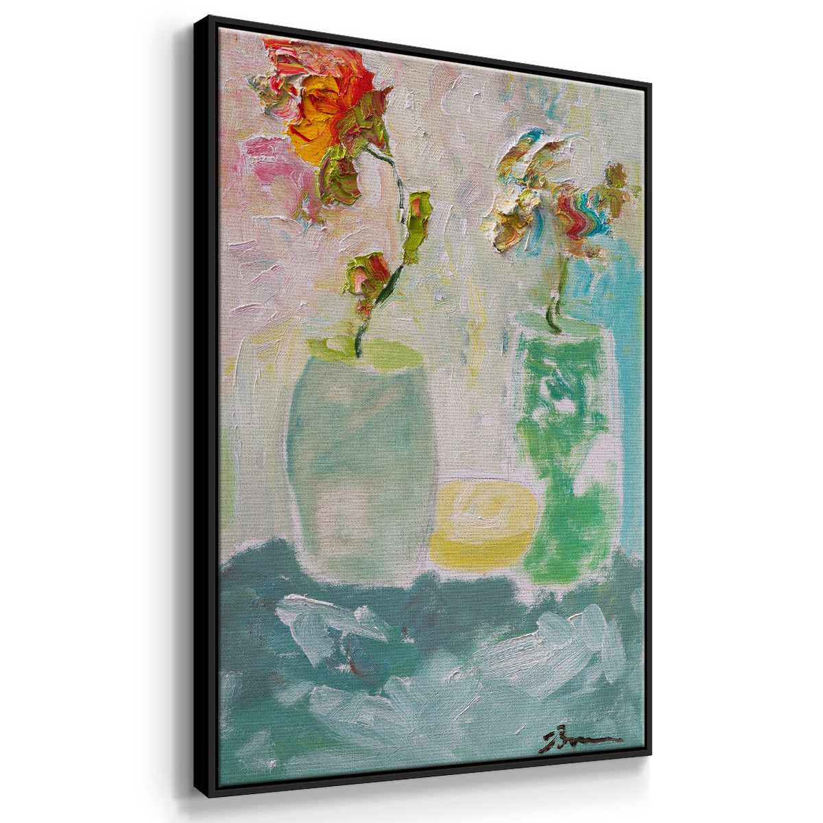 Tahitian Sunrise - Floater Framed Canvas Print