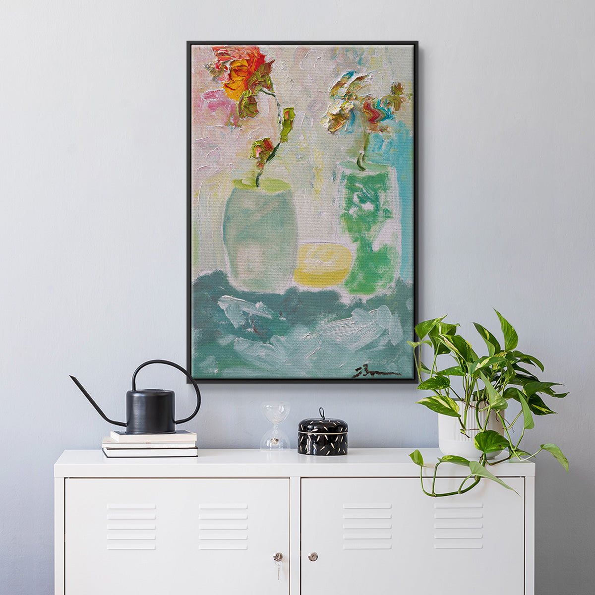 Tahitian Sunrise - Floater Framed Canvas Print