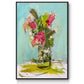 Turquoise Lilly - Floater Framed Canvas Print