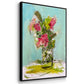 Turquoise Lilly - Floater Framed Canvas Print