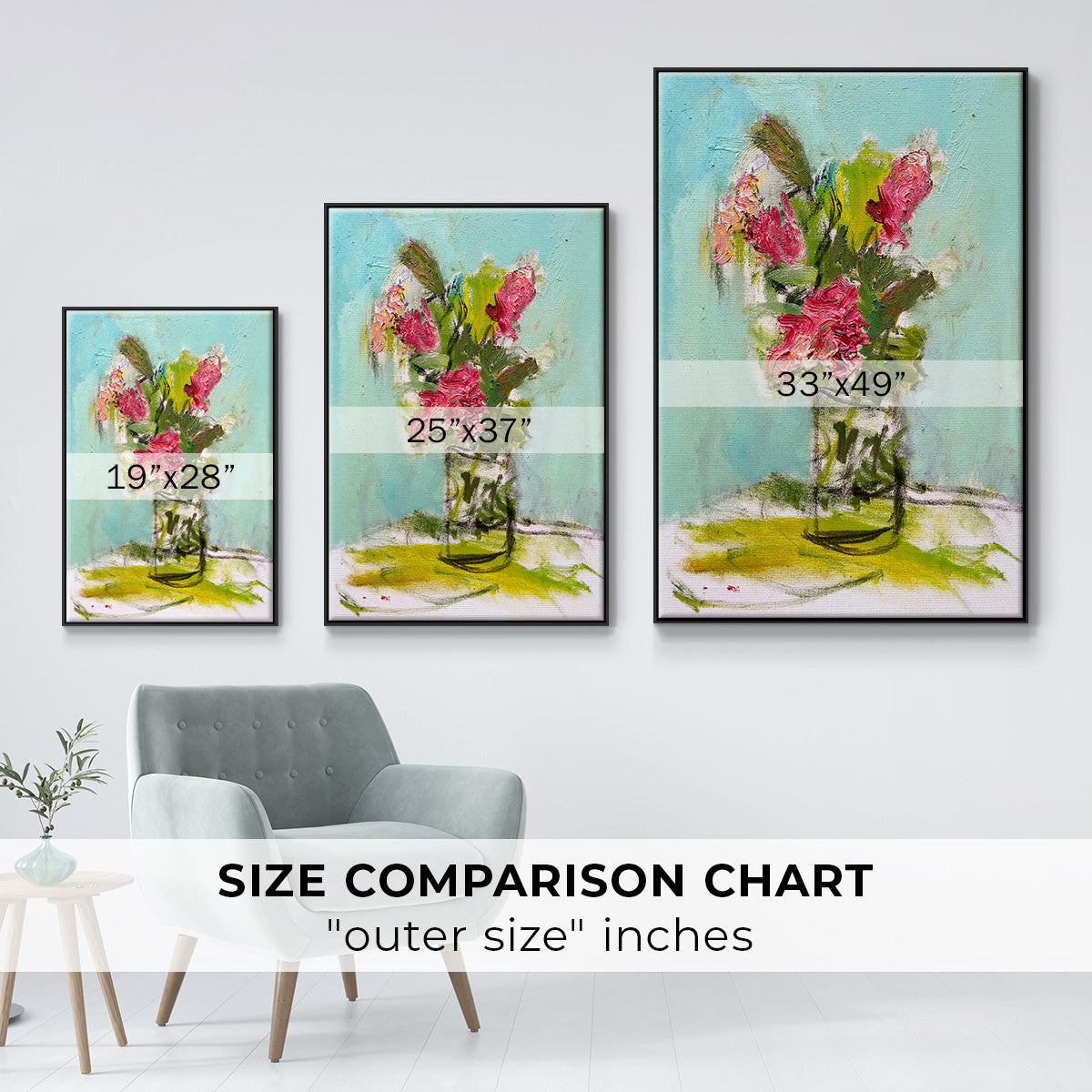 Turquoise Lilly - Floater Framed Canvas Print
