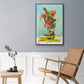 Turquoise Lilly - Floater Framed Canvas Print