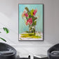 Turquoise Lilly - Floater Framed Canvas Print