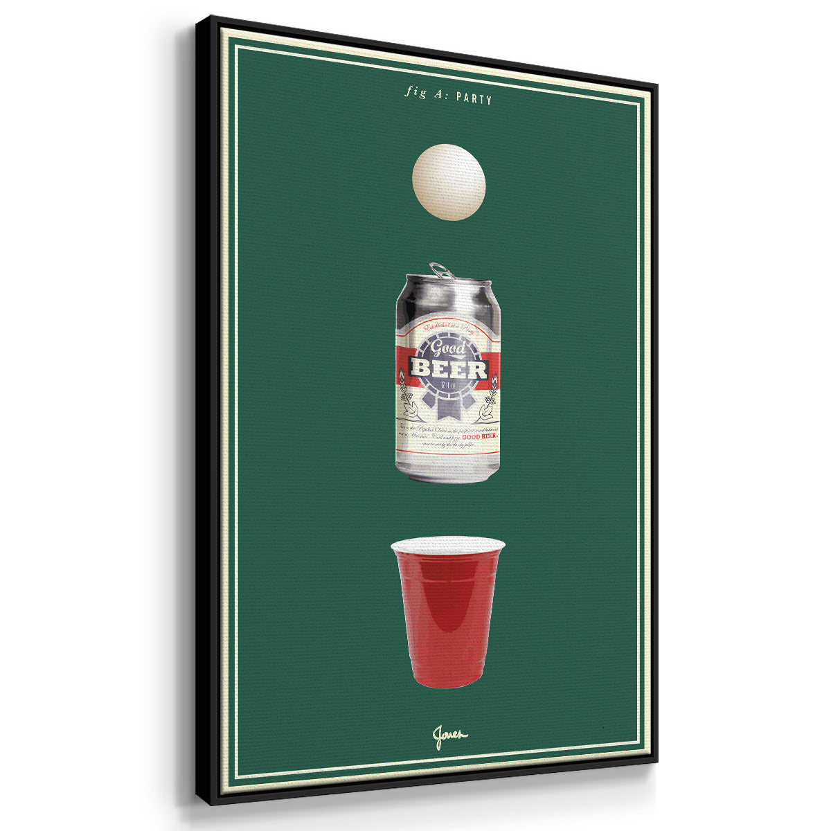 Fig. A: Party - Floater Framed Canvas Print