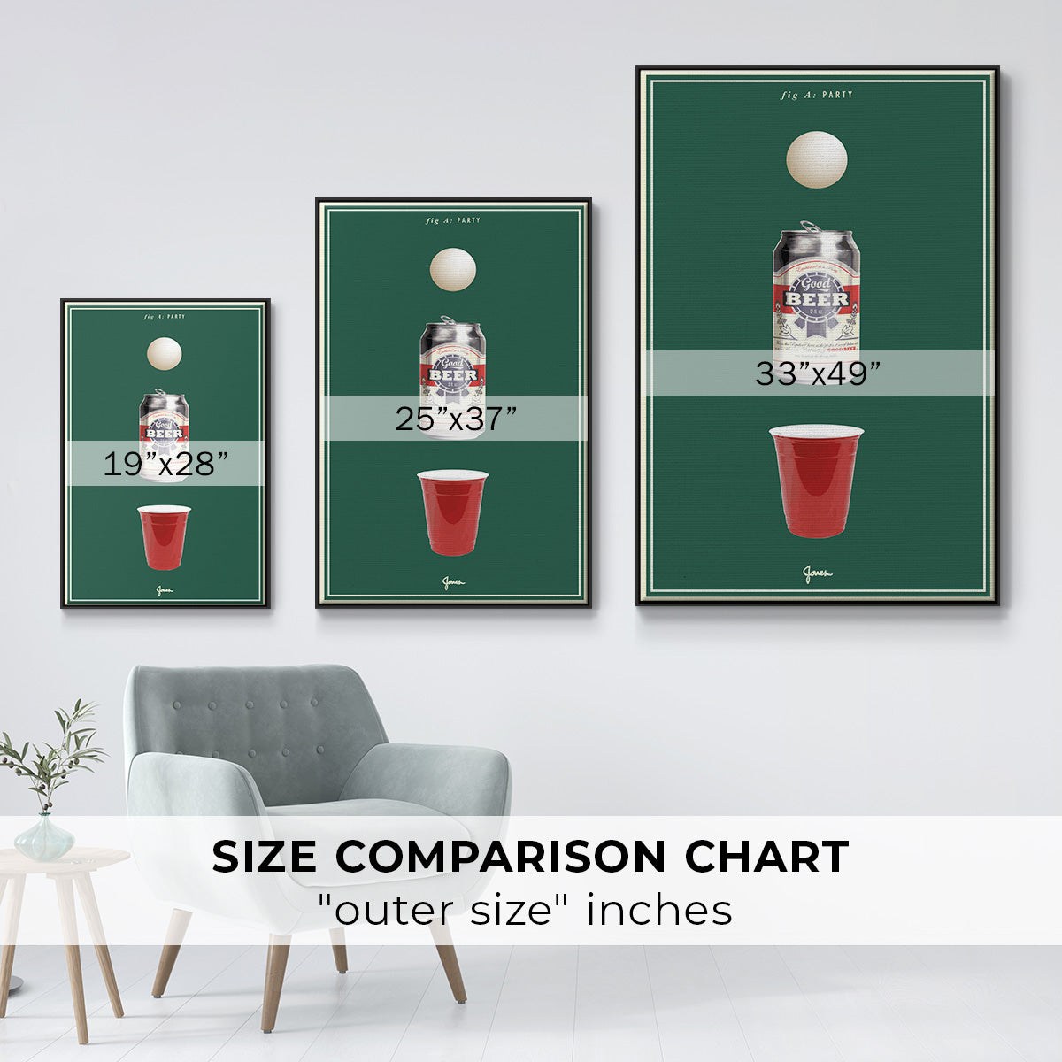 Fig. A: Party - Floater Framed Canvas Print