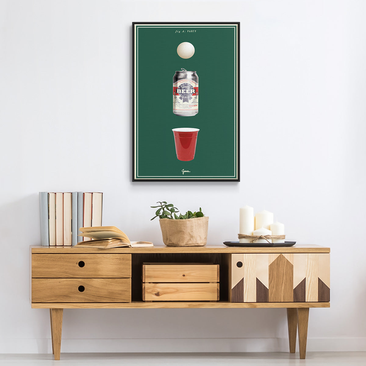 Fig. A: Party - Floater Framed Canvas Print