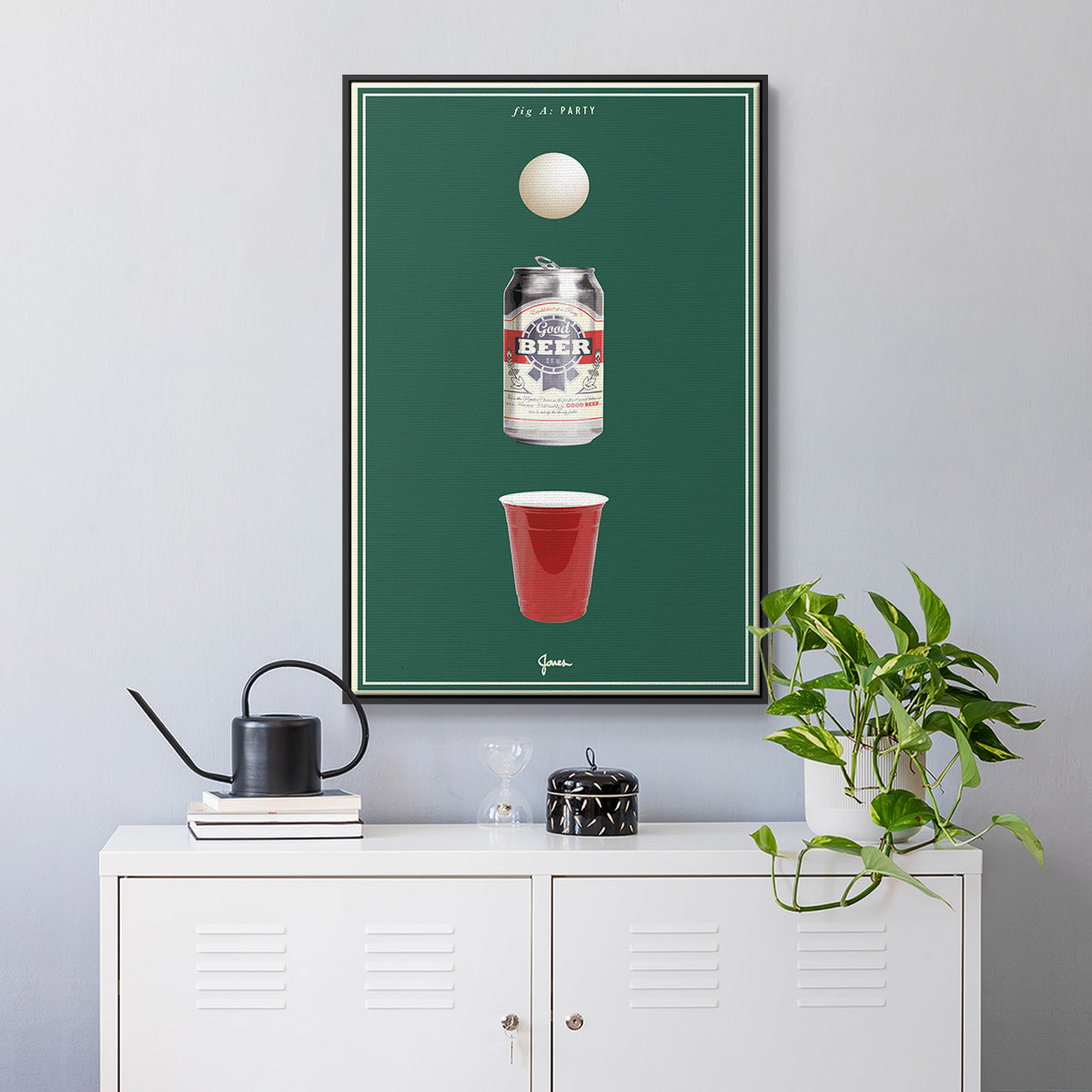 Fig. A: Party - Floater Framed Canvas Print