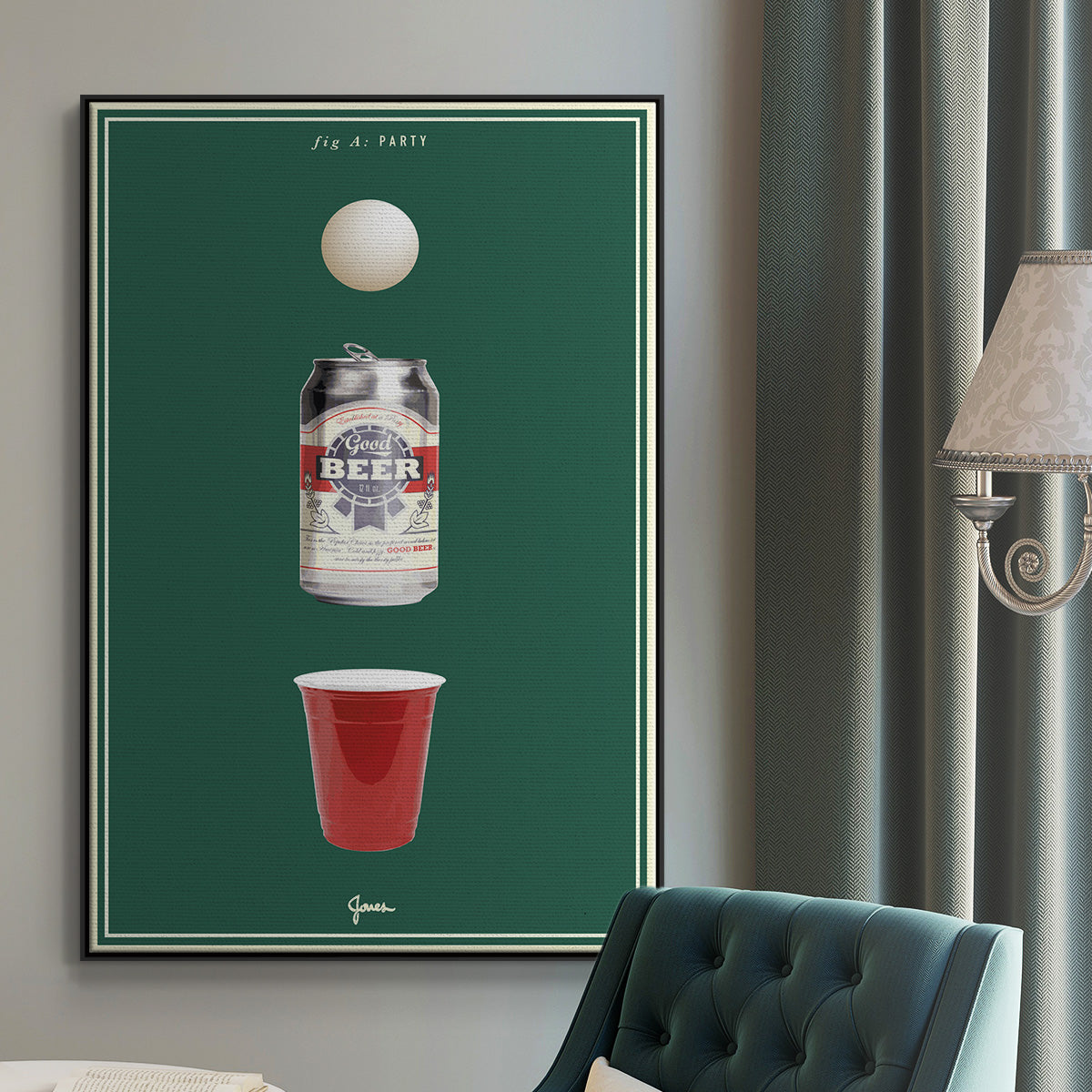 Fig. A: Party - Floater Framed Canvas Print