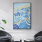 Sky Blue Beach - Floater Framed Canvas Print