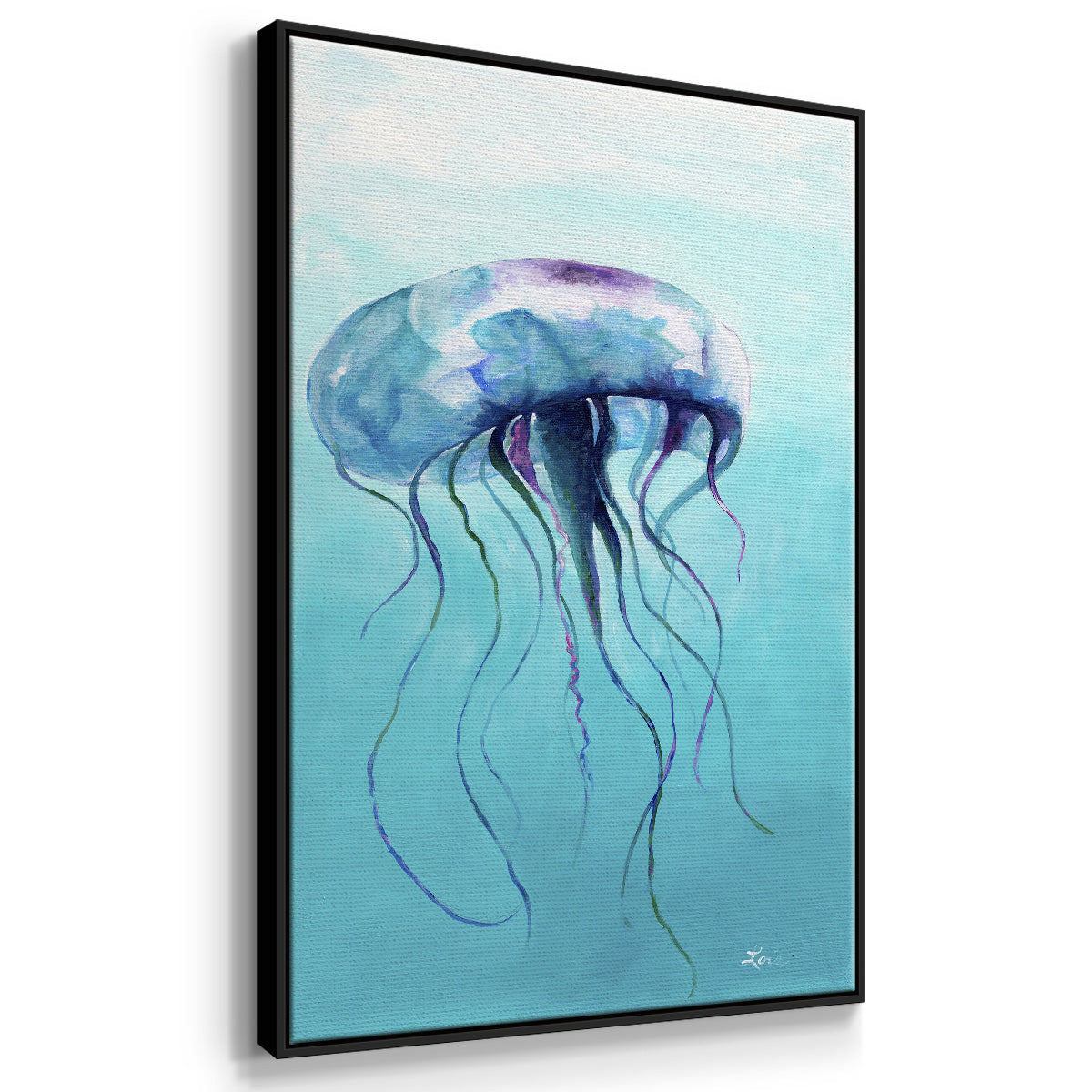 Jelly Fish - Floater Framed Canvas Print