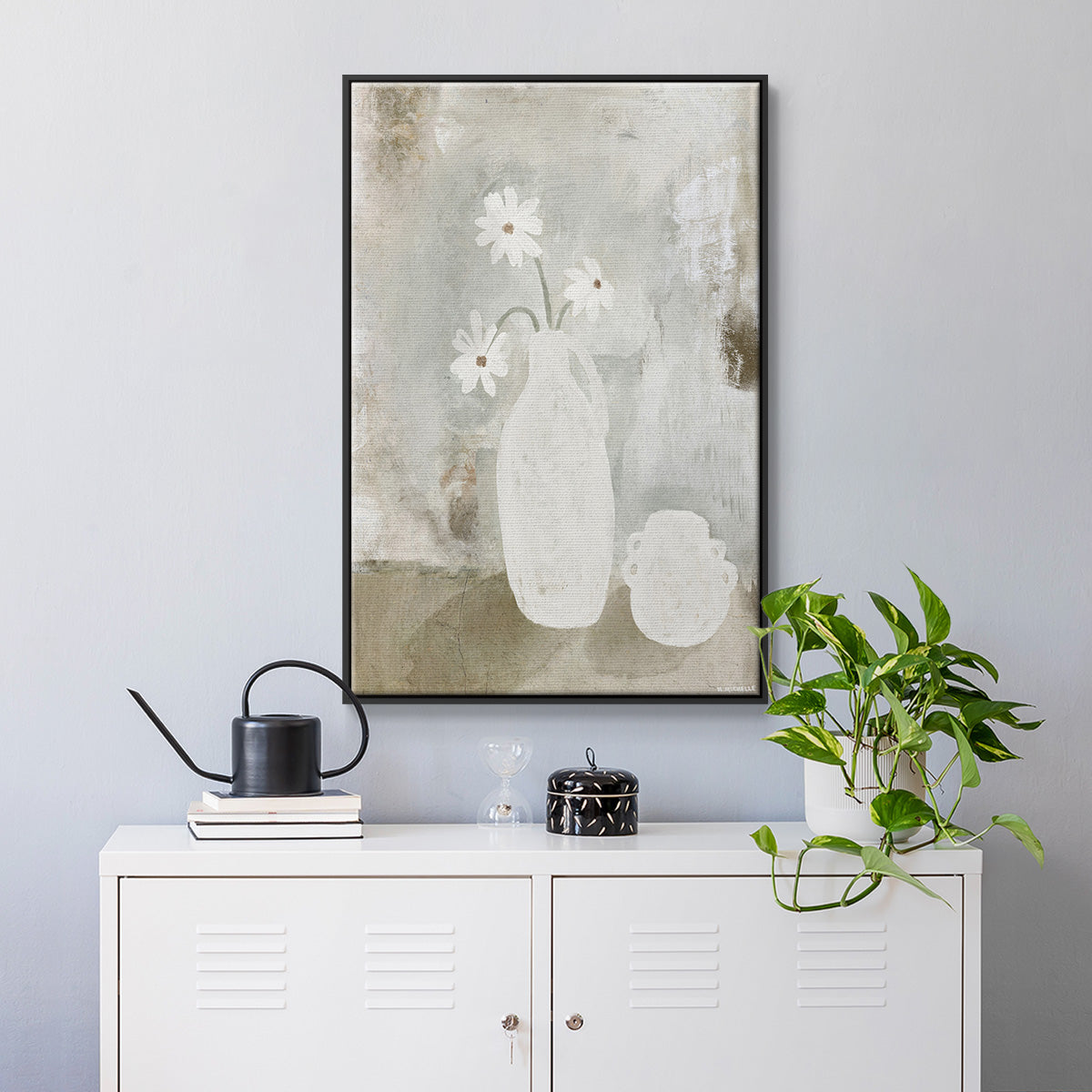 Sunday Blooms - Floater Framed Canvas Print