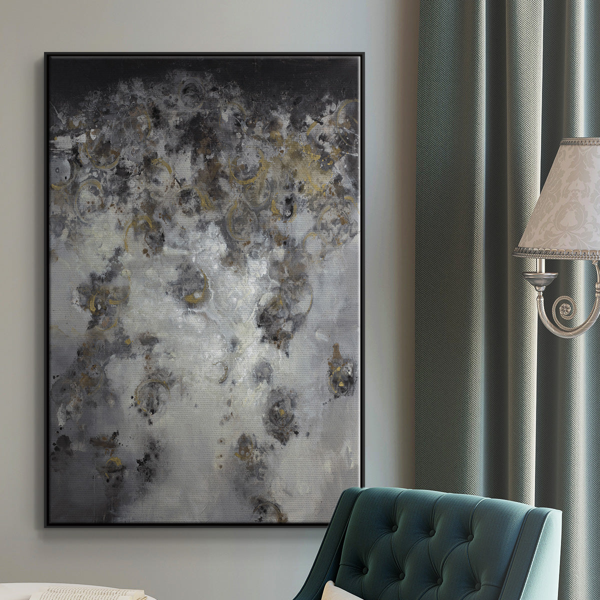 Meteor Showers - Floater Framed Canvas Print