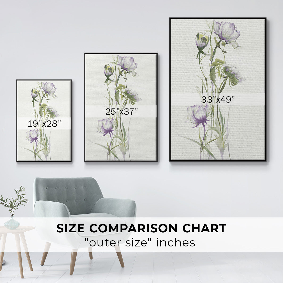 Late Summer Wildflowers I V30 - Floater Framed Canvas Print