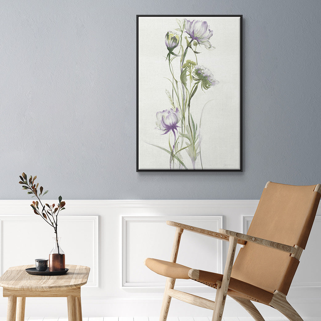 Late Summer Wildflowers I V30 - Floater Framed Canvas Print