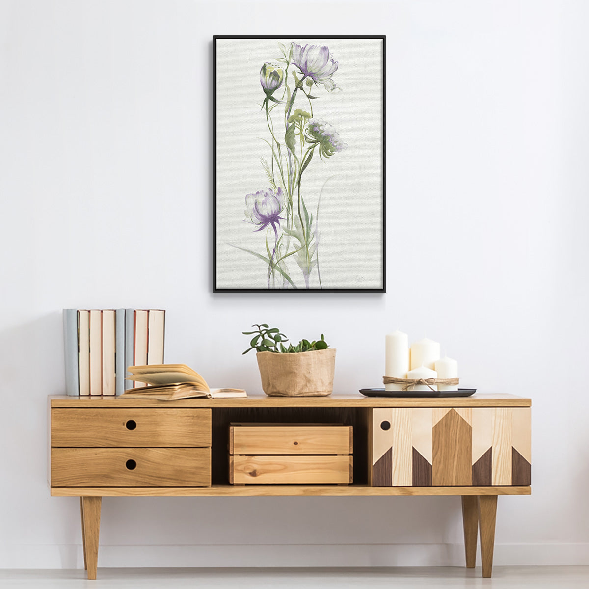 Late Summer Wildflowers I V30 - Floater Framed Canvas Print