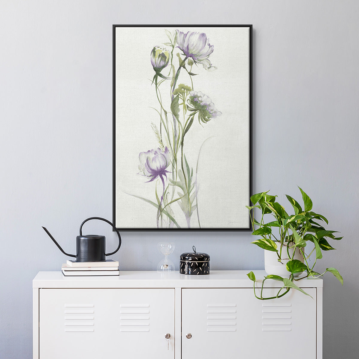 Late Summer Wildflowers I V30 - Floater Framed Canvas Print