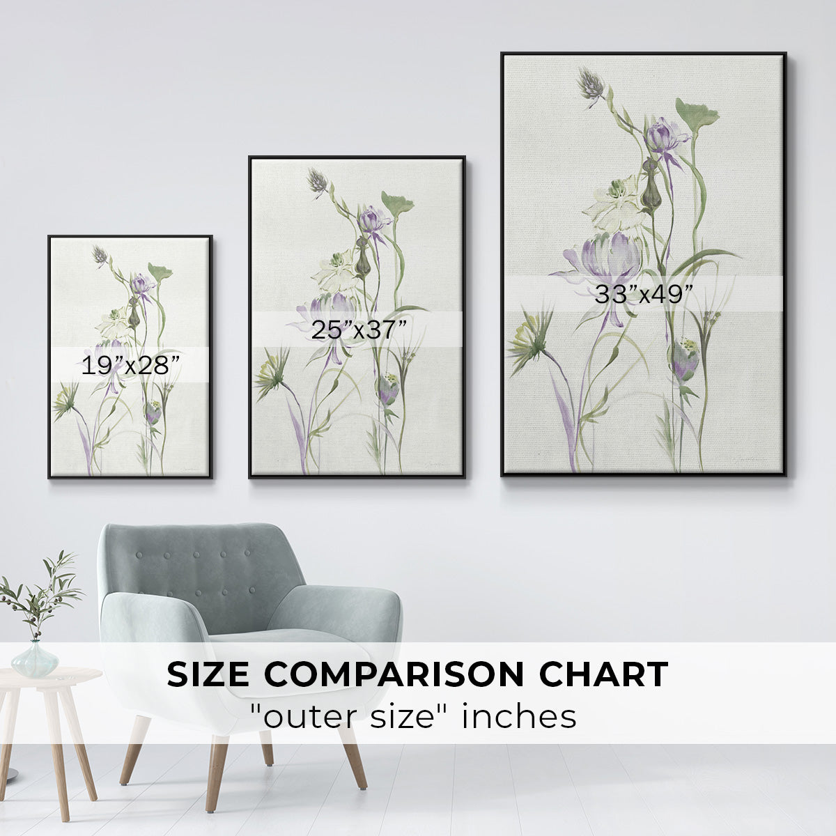 Late Summer Wildflowers II V30 - Floater Framed Canvas Print