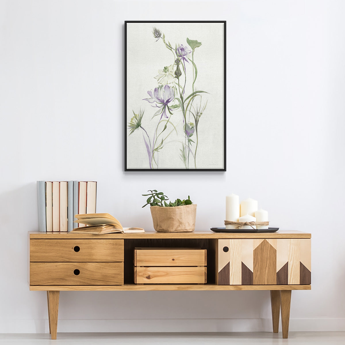 Late Summer Wildflowers II V30 - Floater Framed Canvas Print