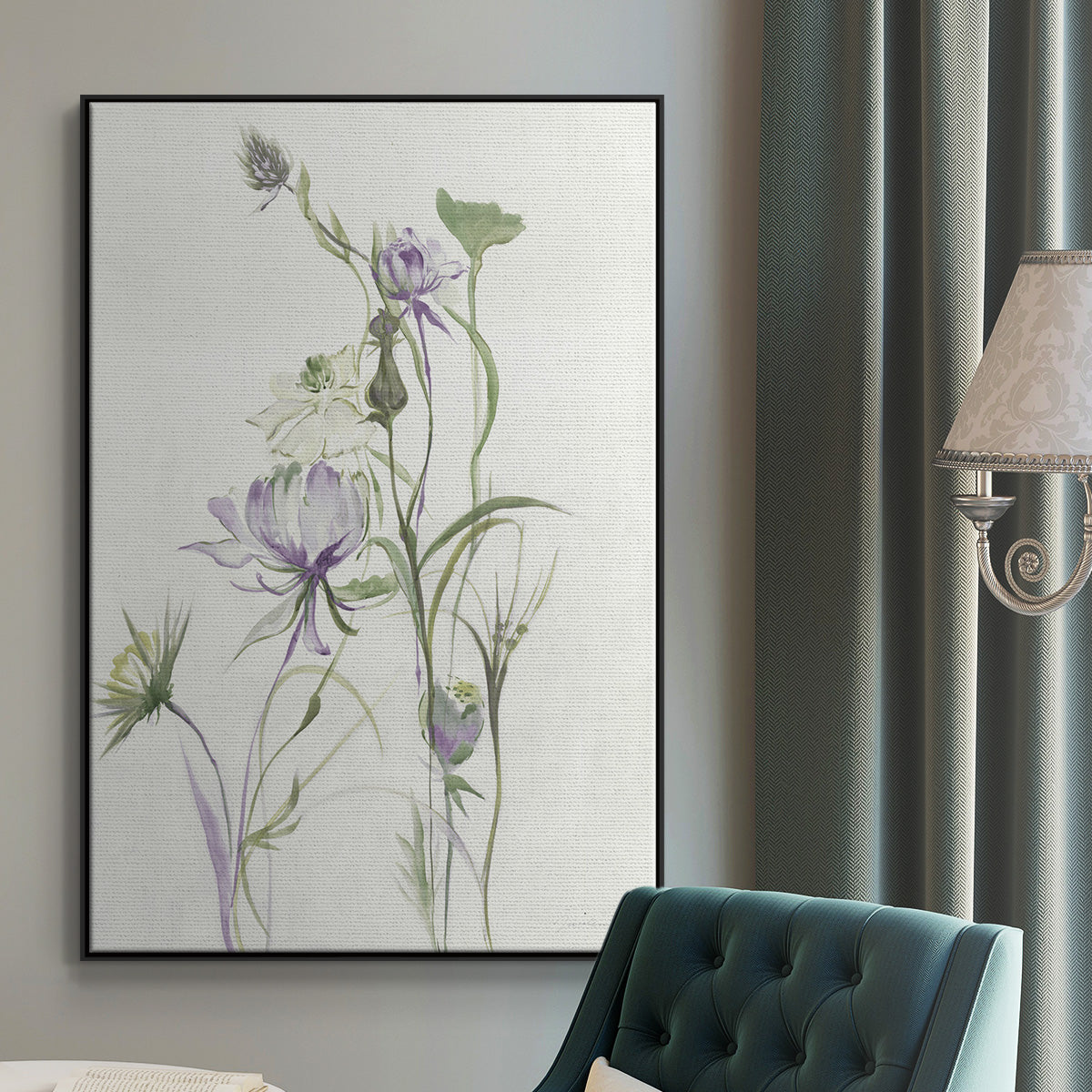 Late Summer Wildflowers II V30 - Floater Framed Canvas Print