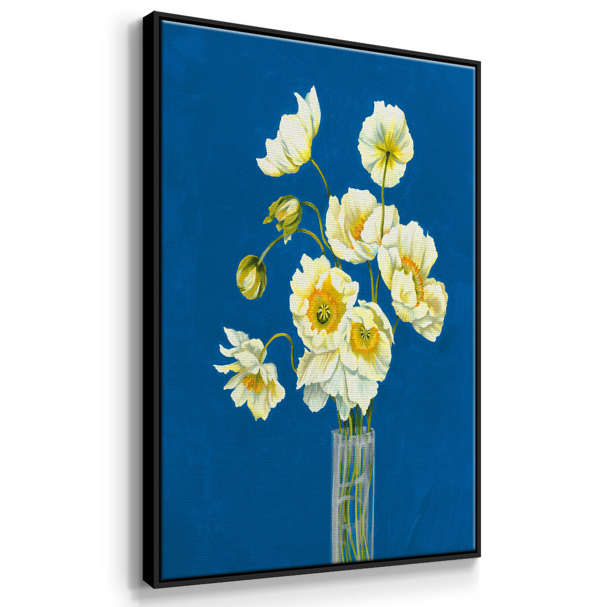 Ice Poppies - Floater Framed Canvas Print