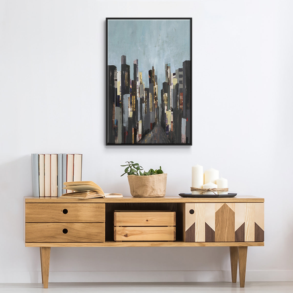 City Beat - Floater Framed Canvas Print