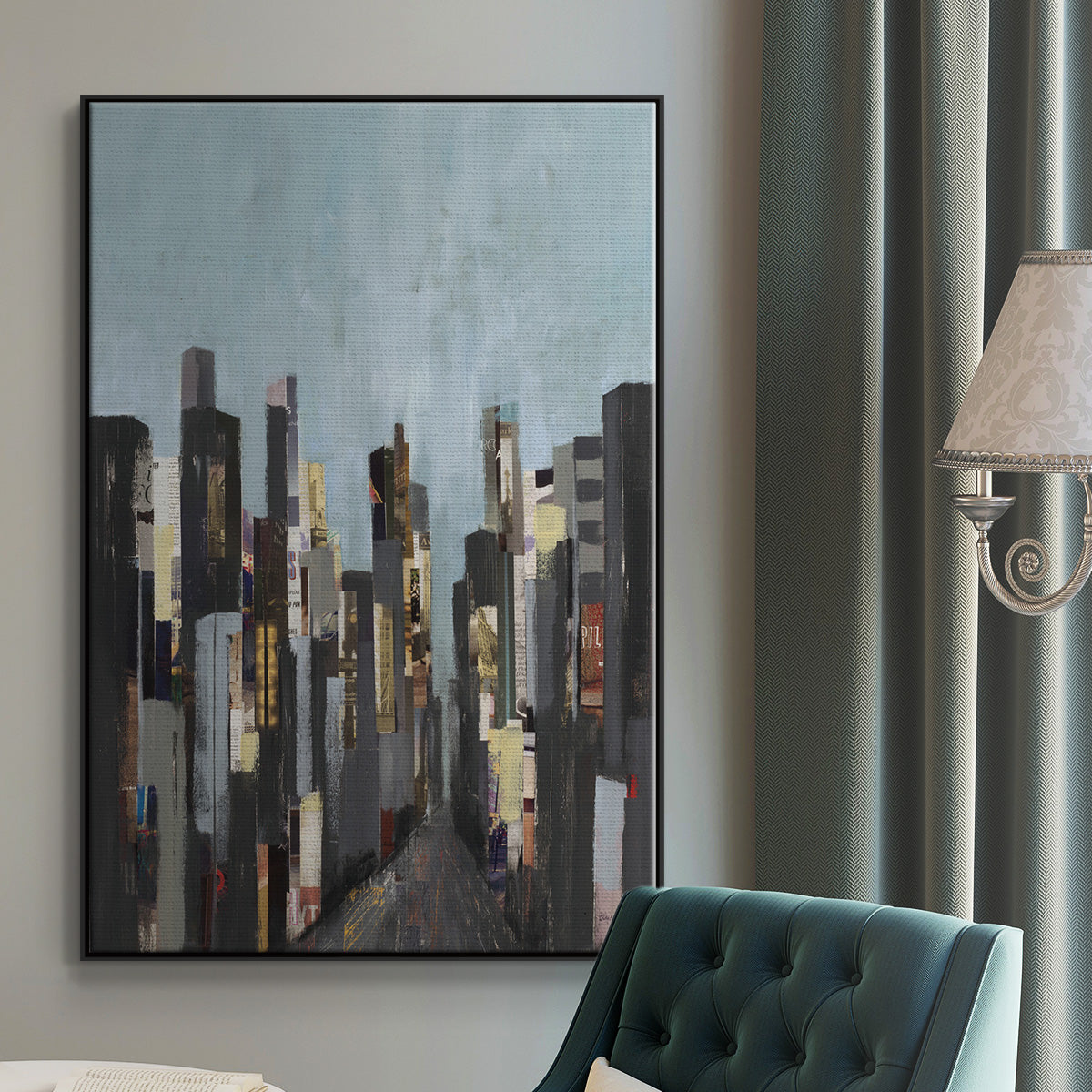City Beat - Floater Framed Canvas Print