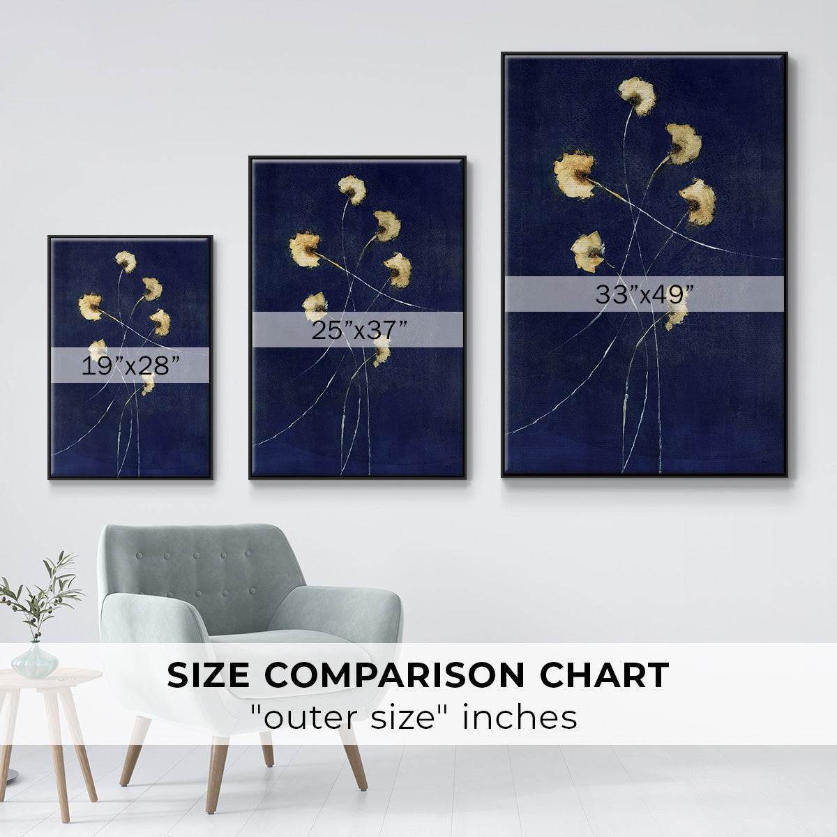 Indigo 1 - Floater Framed Canvas Print