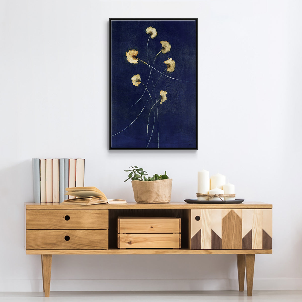 Indigo 1 - Floater Framed Canvas Print