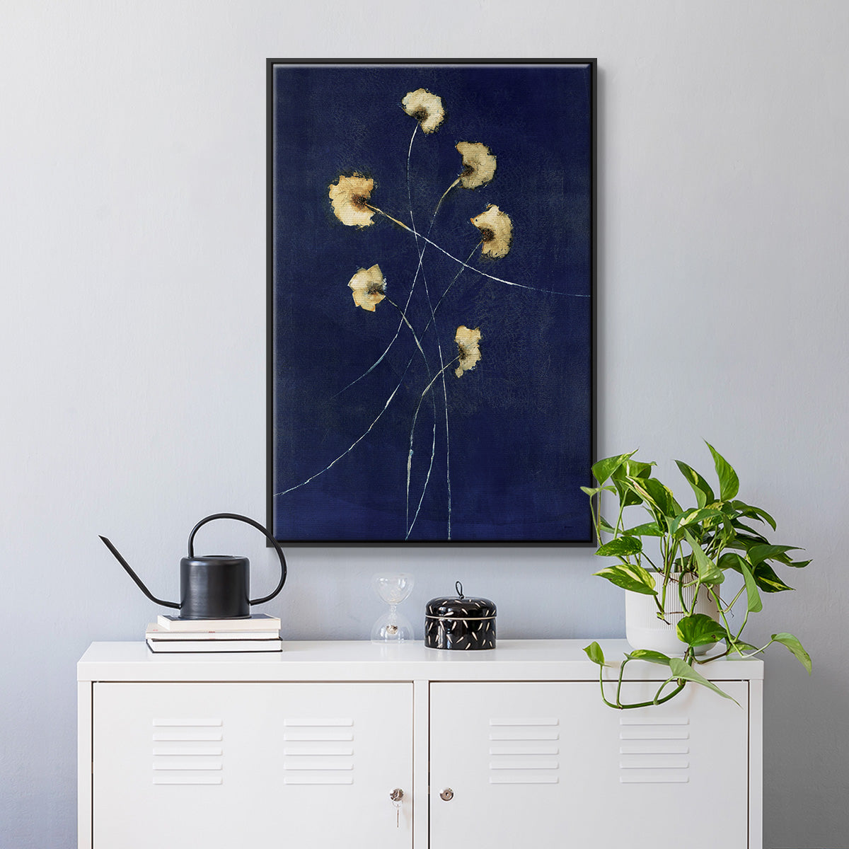 Indigo 1 - Floater Framed Canvas Print