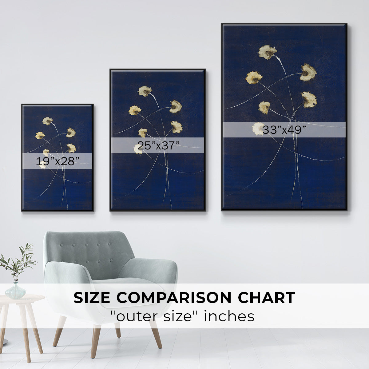Indigo 2 - Floater Framed Canvas Print