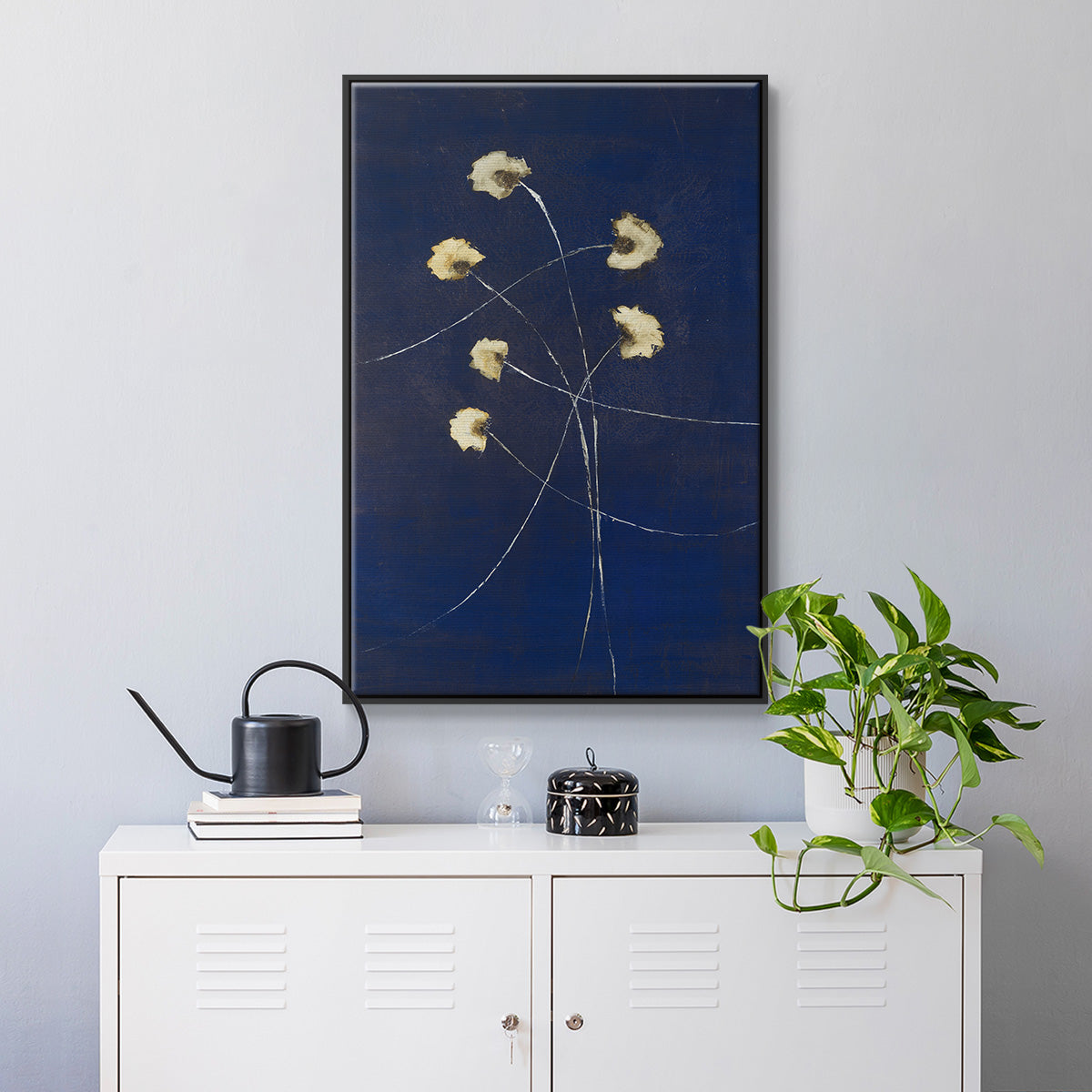 Indigo 2 - Floater Framed Canvas Print