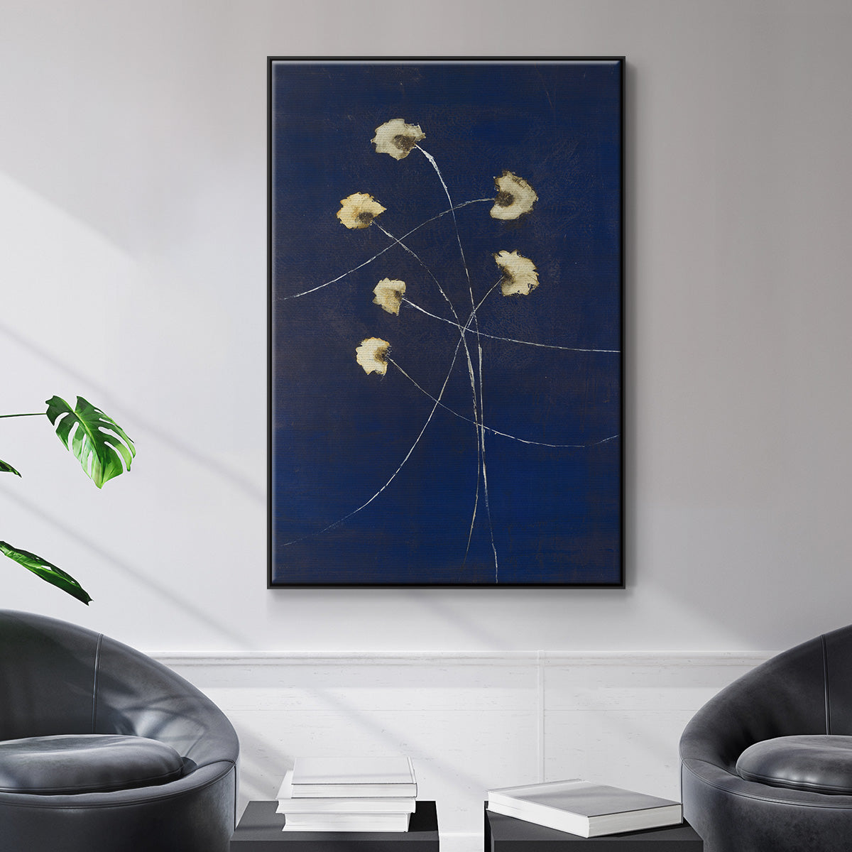 Indigo 2 - Floater Framed Canvas Print