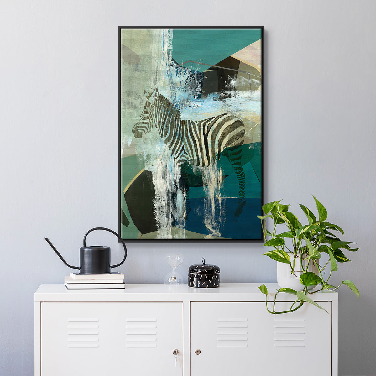Crossing the Lines - Floater Framed Canvas Print