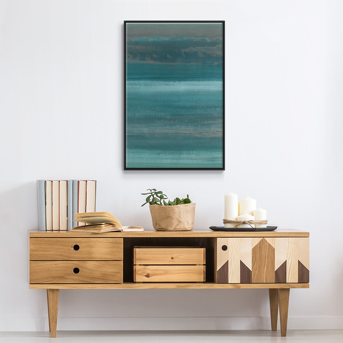 Stars & Shores I - Floater Framed Canvas Print