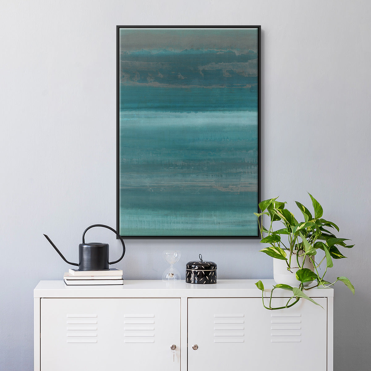 Stars & Shores I - Floater Framed Canvas Print