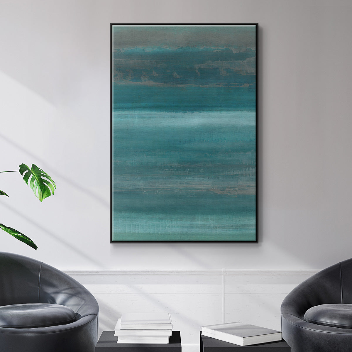 Stars & Shores I - Floater Framed Canvas Print