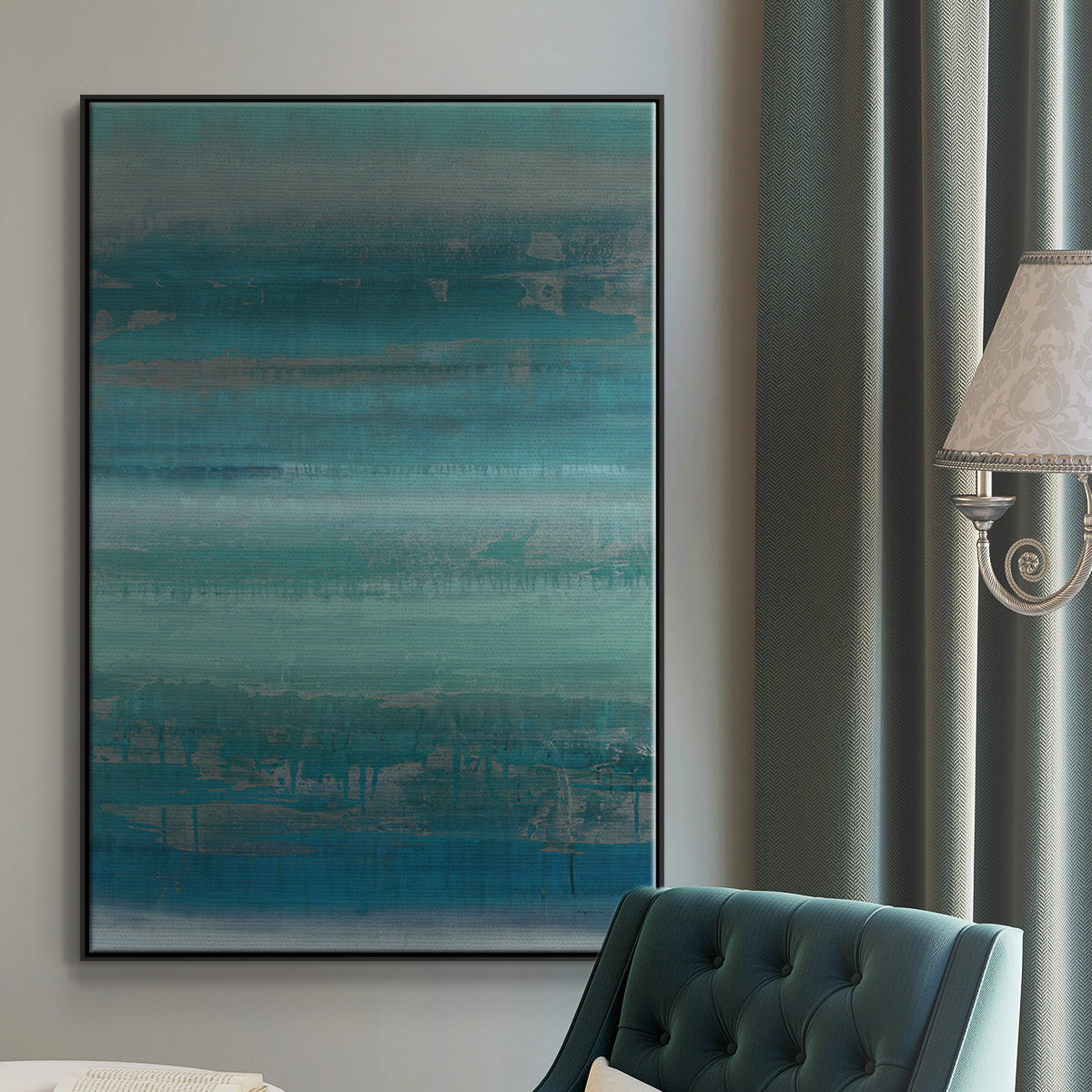 Stars & Shores II - Floater Framed Canvas Print