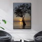 Sunset Silhouette - Floater Framed Canvas Print