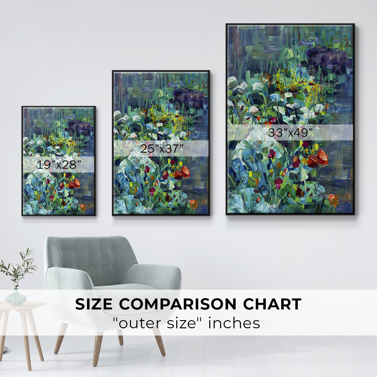 Lots of Love in the Garden - Floater Framed Canvas Print