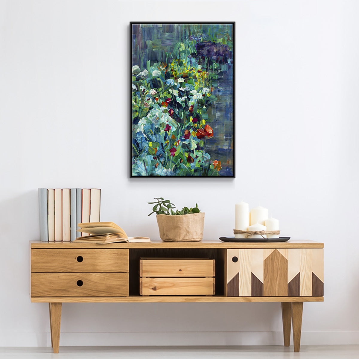 Lots of Love in the Garden - Floater Framed Canvas Print