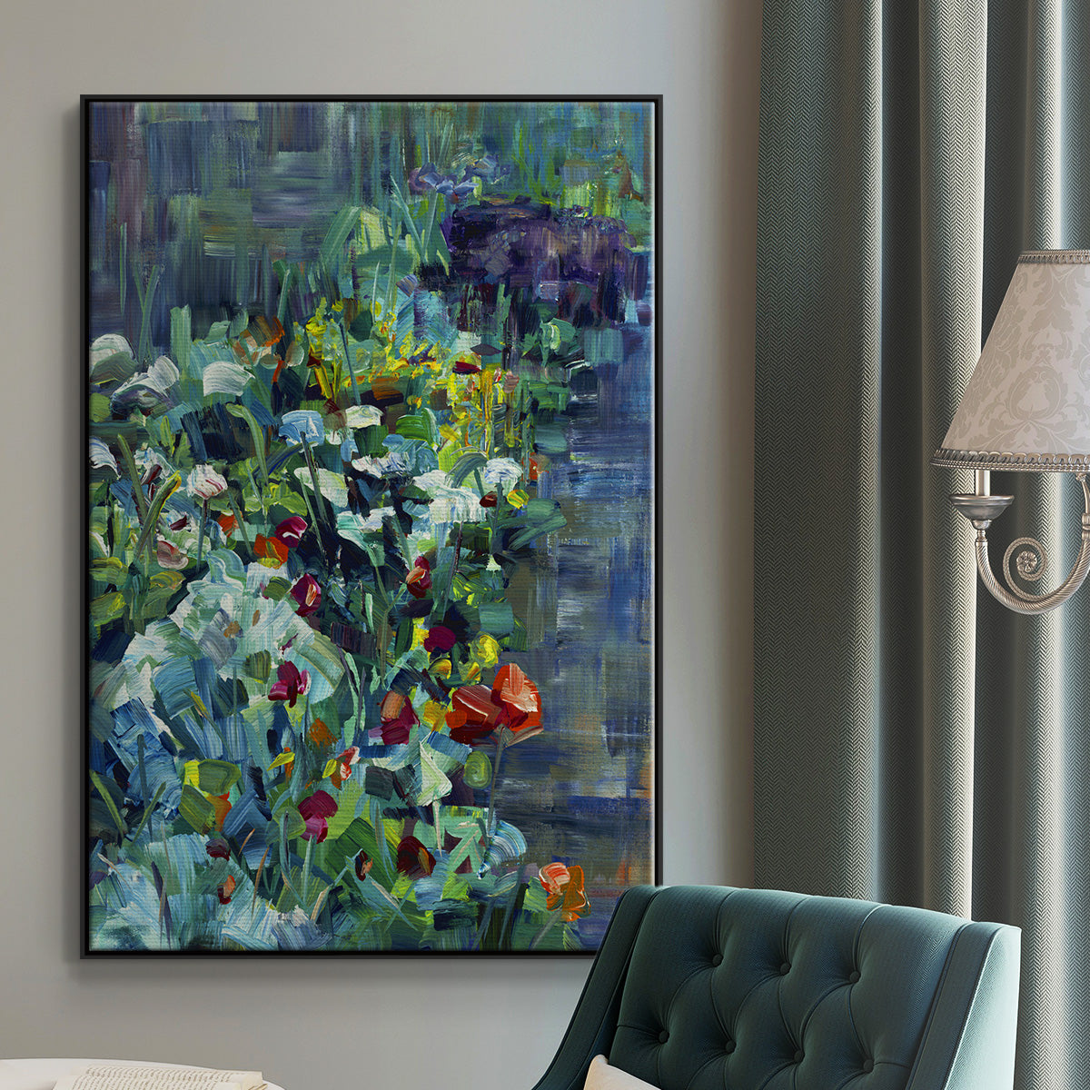 Lots of Love in the Garden - Floater Framed Canvas Print