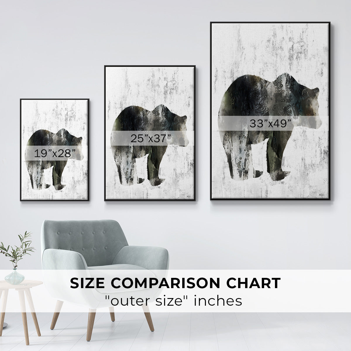 Bear Totem - Floater Framed Canvas Print