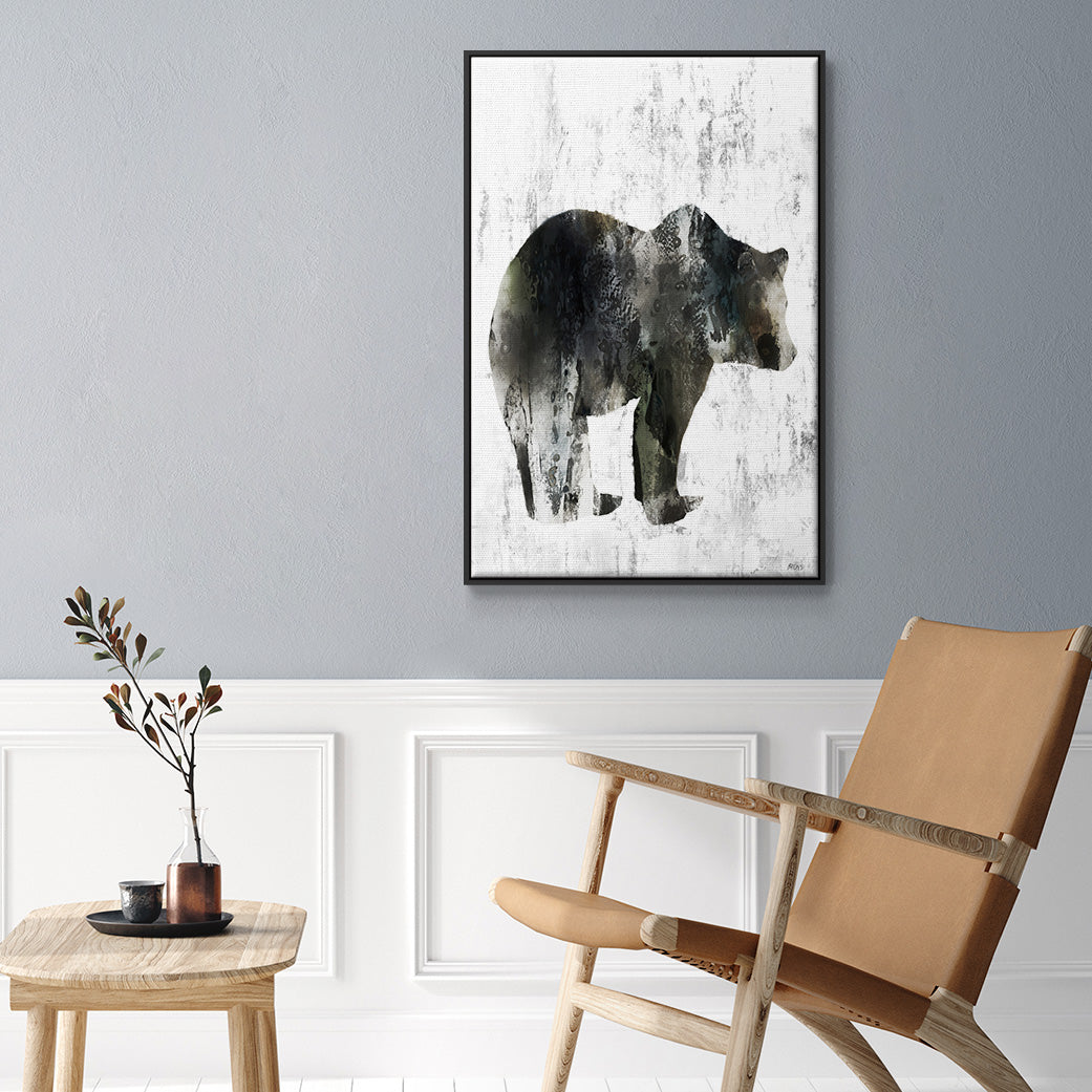 Bear Totem - Floater Framed Canvas Print