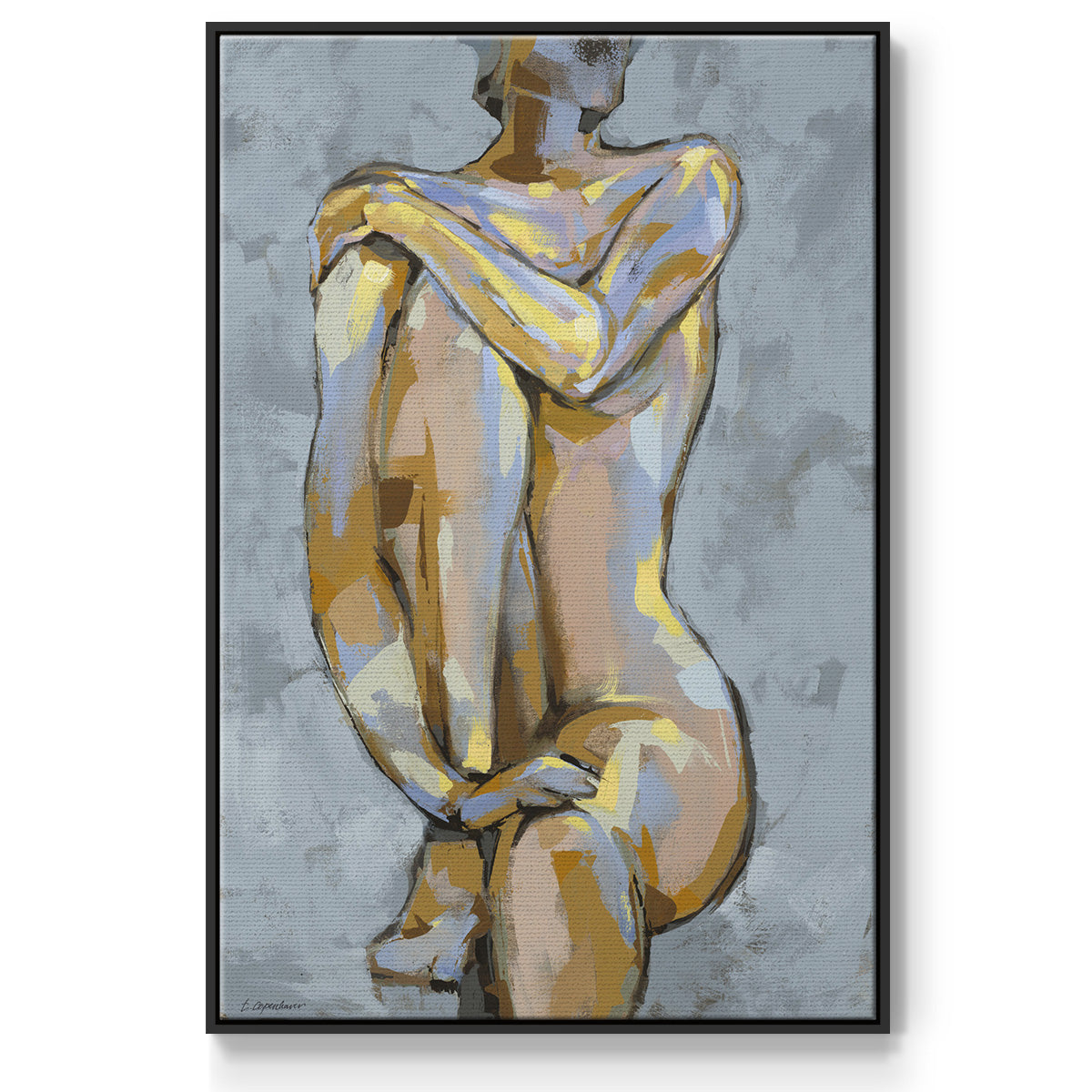 Grey Maiden I - Floater Framed Canvas Print