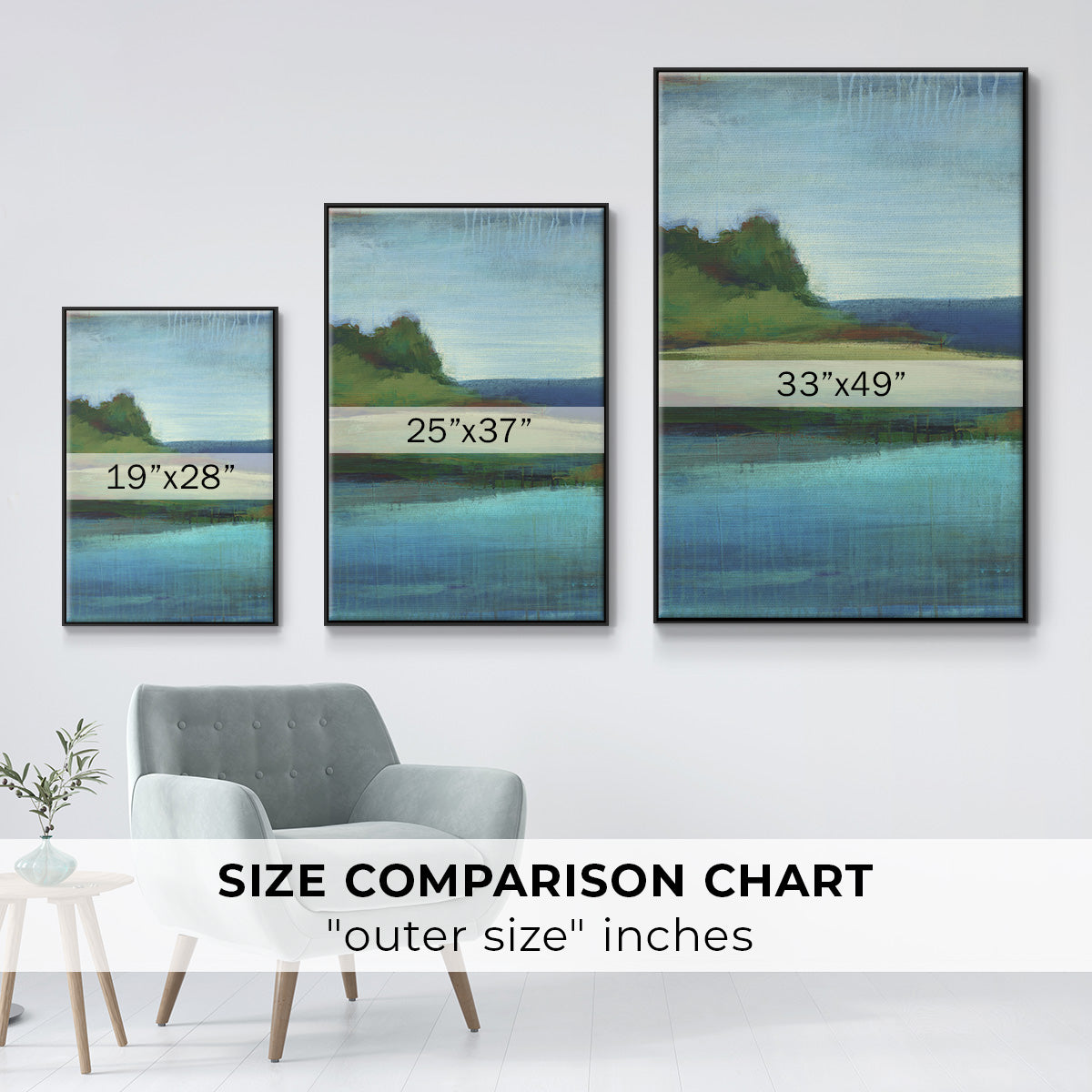 Silent Lakeside I - Floater Framed Canvas Print