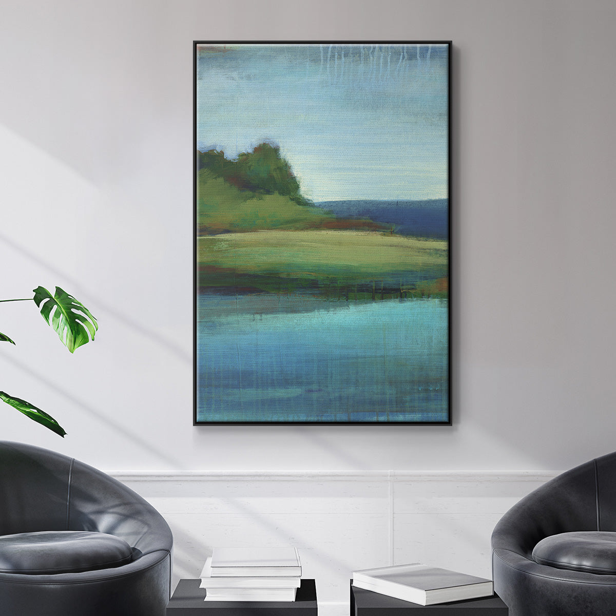 Silent Lakeside I - Floater Framed Canvas Print
