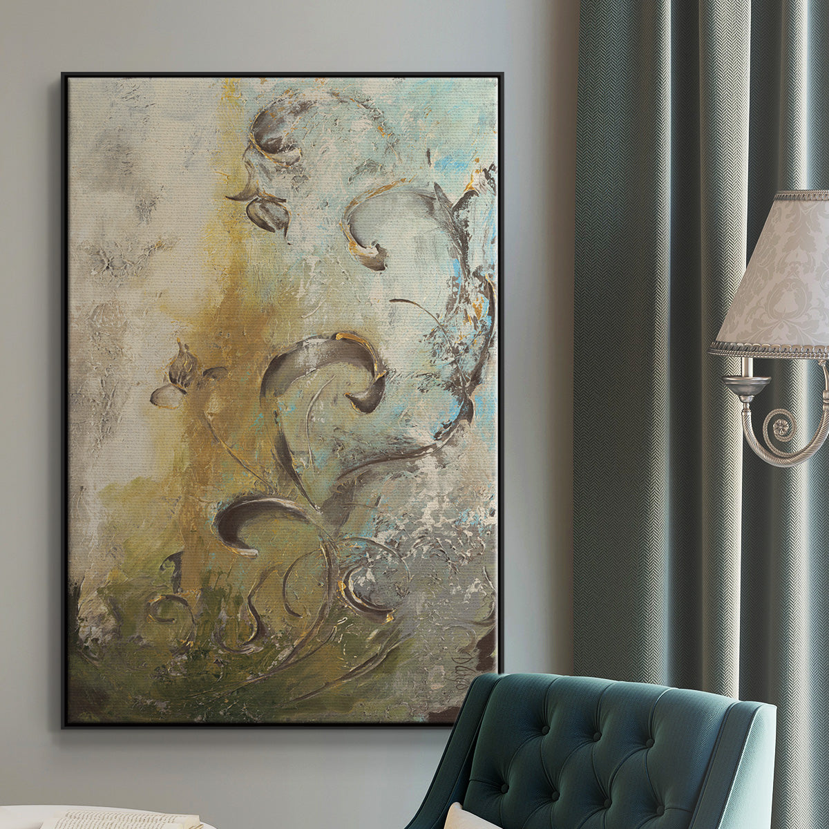 Enchanted Garden I - Floater Framed Canvas Print