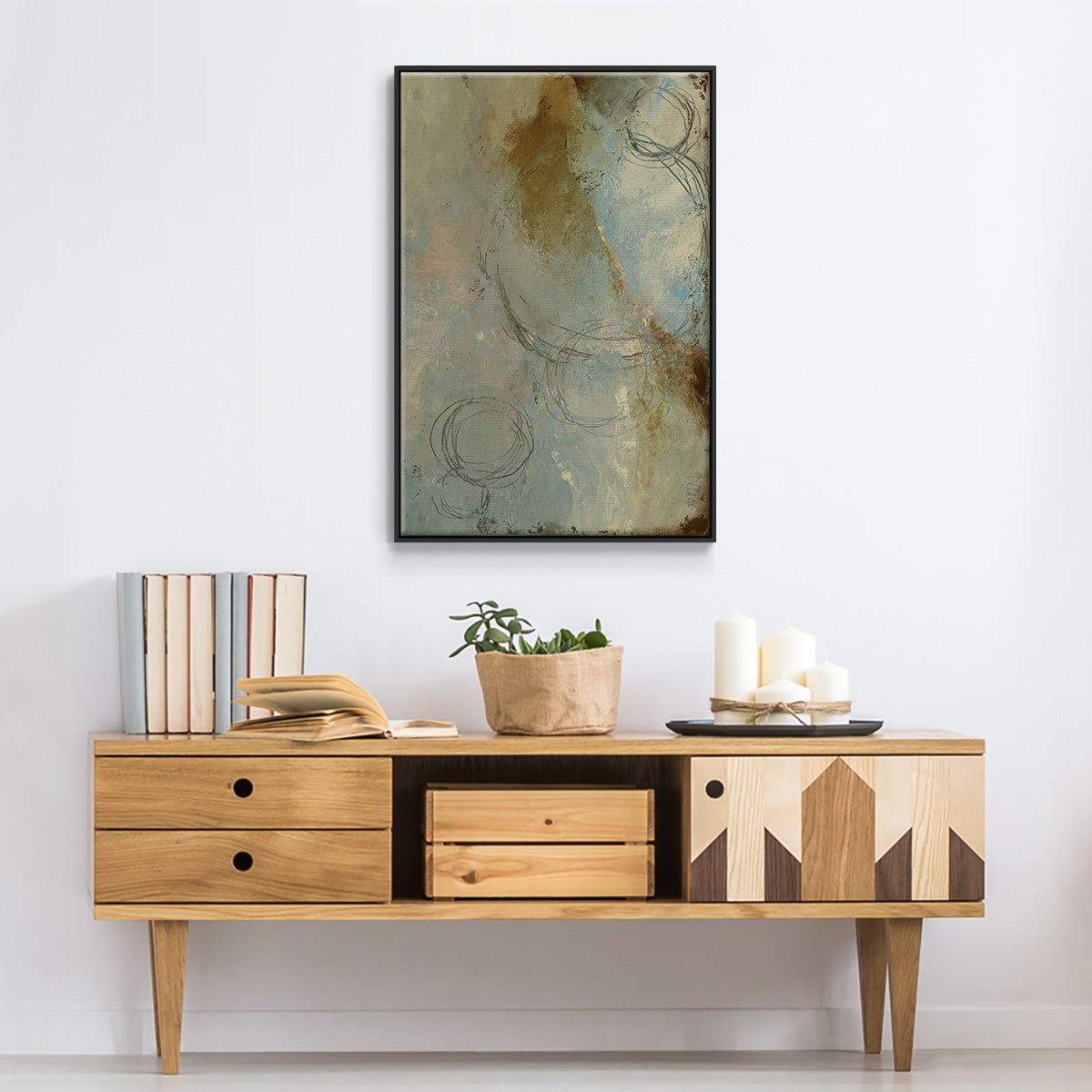 Zen Path I - Floater Framed Canvas Print